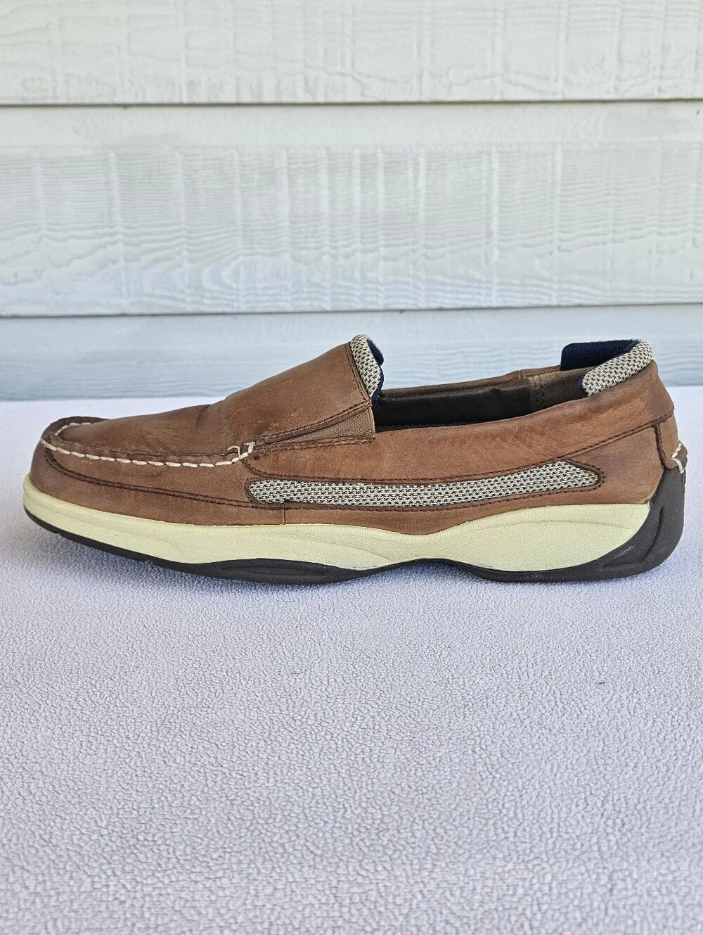 Sperry Intrepid Slip-On Boat Shoes Loafer Men SZ 12 Brown Leather STS10841